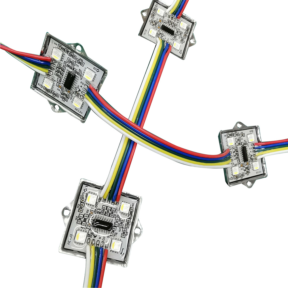 DC12V DMX512 RGBW 4 lights 5050 module, 0.96W/piece, 20 per string DC12V DMX512 RGBW 4 lights 5050 module, 0.96W/piece, 20 per string